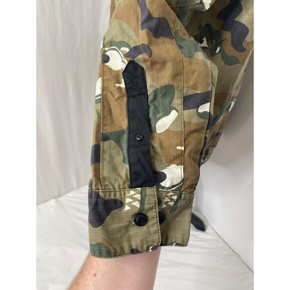 LRG Wovens Collection Mens Size Large Shirt Green Wolfland Button Down Camo - Picture 10 of 16